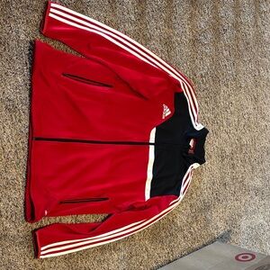 Adidas Men's Red and Black Windbreaker